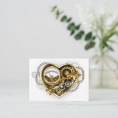 Steampunk Heart met een manometer Visitekaartje (Staand voorkant)