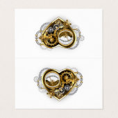 Steampunk Heart met een manometer Visitekaartje (Buitenkant ongevouwen)
