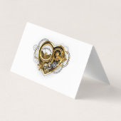 Steampunk Heart met een manometer Visitekaartje (Achterkant)