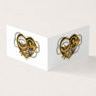 Steampunk Heart met een manometer Visitekaartje