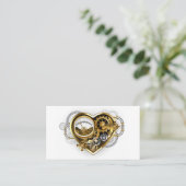 Steampunk Heart met een manometer Visitekaartje (Staand voorkant)