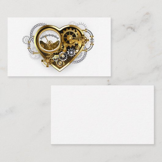 Steampunk Heart met een manometer Visitekaartje (Voorkant / Achterkant)