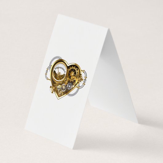 Steampunk Heart met een manometer Visitekaartje (Achterkant)
