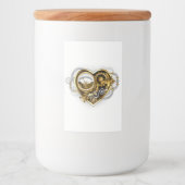Steampunk Heart met een manometer Voedselcontainer Etiket (Voorkant)