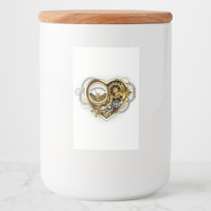 Steampunk Heart met een manometer Voedselcontainer Etiket