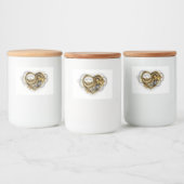 Steampunk Heart met een manometer Voedselcontainer Etiket (Flessen)