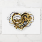 Steampunk Heart met een manometer Voedselcontainer Etiket (Enkel label)