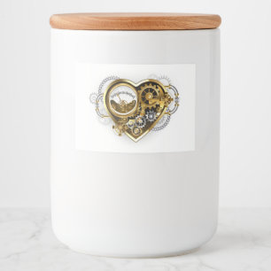 Steampunk Heart met een manometer Voedselcontainer Etiket