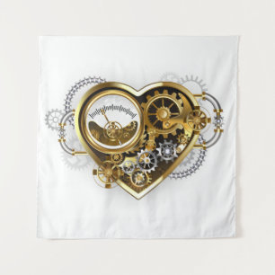 Steampunk Heart met een manometer Wandkleed