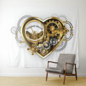 Steampunk Heart met een manometer Wandkleed (In Situ (horizontaal))