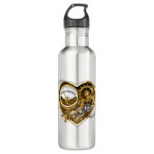 Steampunk Heart met een manometer Waterfles (Voorkant)
