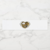 Steampunk Heart met een manometer Waterfles Etiket (Enkel label)