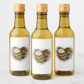 Steampunk Heart met een manometer Wijn Etiket (Flessen)