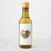 Steampunk Heart met een manometer Wijn Etiket (Voorkant)