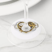 Steampunk Heart met een manometer Wijnglaslabel (Dichtbij)