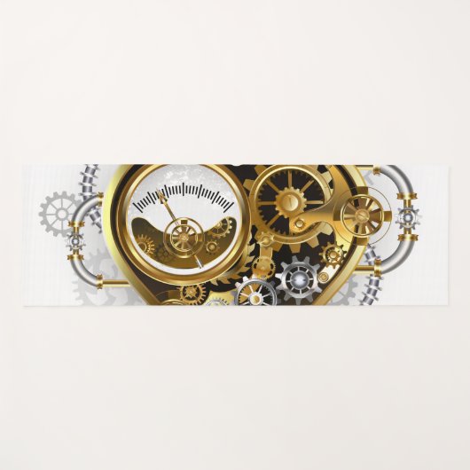 Steampunk Heart met een manometer Yogamat (Voorkant (horizontaal))