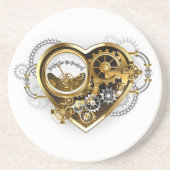 Steampunk Heart met een manometer Zandsteen Onderzetter (Voorkant)
