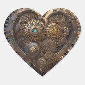Steampunk Heart | Metalen tandwielen Hart Sticker (Voorkant)