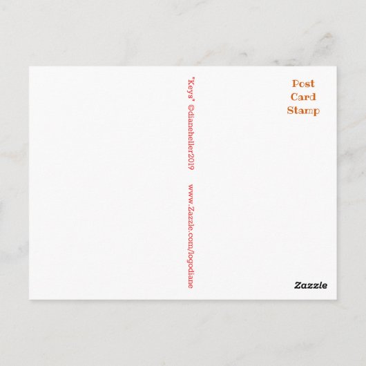 Steampunk HEART of Keys Red postcard Briefkaart (Achterkant)