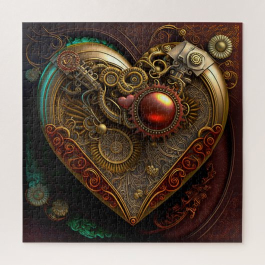 Steampunk Heart Puzzle Legpuzzel (Verticaal)