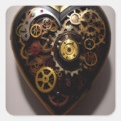Steampunk Heart Vierkante Sticker (Voorkant)