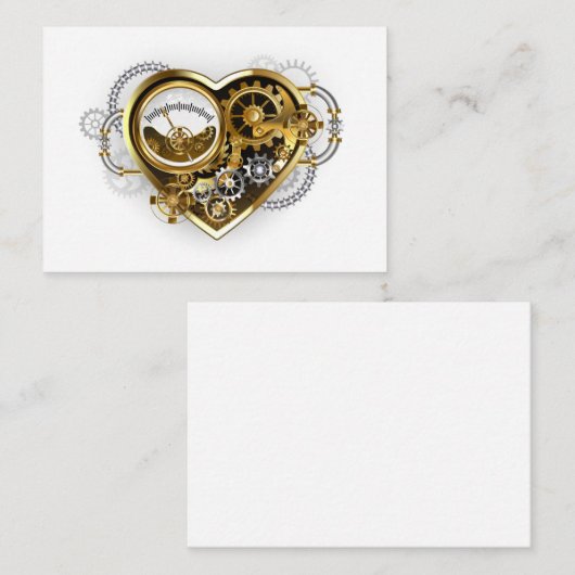Steampunk Heart with a Manometer Advieskaart (Voorkant / Achterkant)