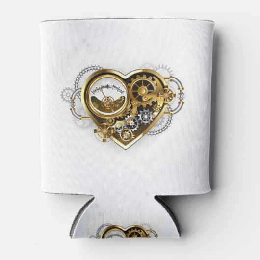 Steampunk Heart with a Manometer Blikjeskoeler (Voorkant)