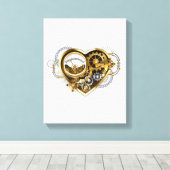 Steampunk Heart with a Manometer Canvas Afdruk (Insitu (Houten vloer))