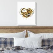 Steampunk Heart with a Manometer Canvas Afdruk (Insitu (Slaapkamer))