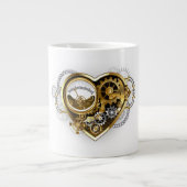 Steampunk Heart with a Manometer Grote Koffiekop (Voorkant)