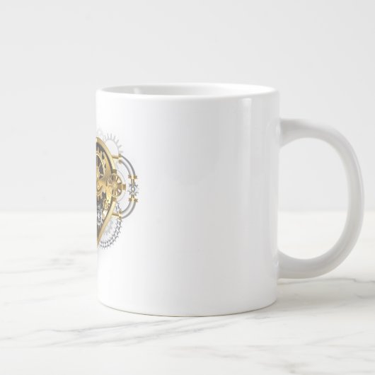 Steampunk Heart with a Manometer Grote Koffiekop (Rechts)
