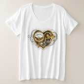 Steampunk Heart with a Manometer Grote Maat T-shirt (Design voorkant)