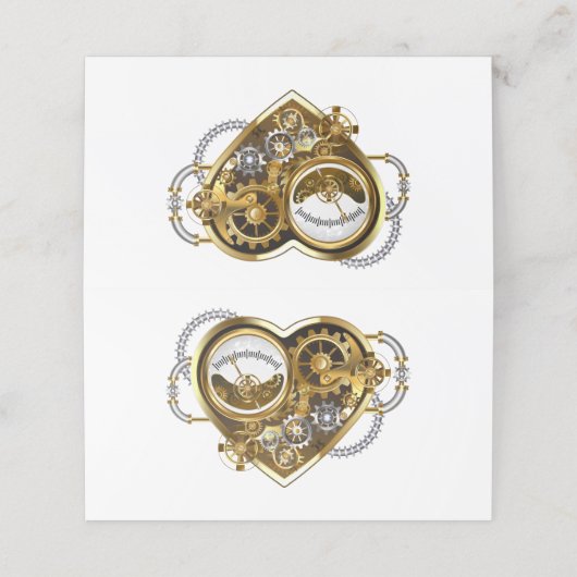 Steampunk Heart with a Manometer Klantenkaartje (Buitenkant ongevouwen)