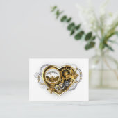 Steampunk Heart with a Manometer Kortingskaartje (Staand voorkant)