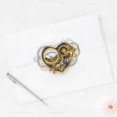 Steampunk Heart with a Manometer Ronde Sticker (Envelop)