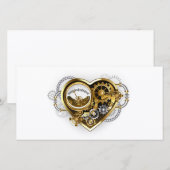Steampunk Heart with a Manometer Save The Date (Voorkant / Achterkant)