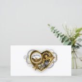 Steampunk Heart with a Manometer Save The Date (Staand voorkant)