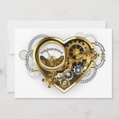 Steampunk Heart with a Manometer Save The Date (Voorkant)