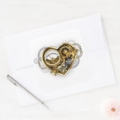 Steampunk Heart with a Manometer Vierkante Sticker (Envelop)