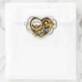 Steampunk Heart with a Manometer Vierkante Sticker (Tas)