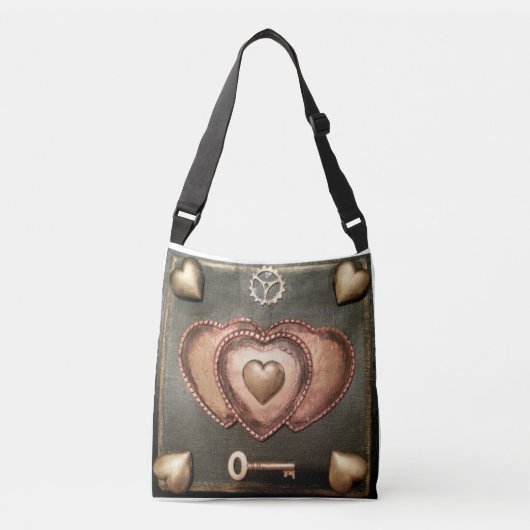 Steampunk Hearts Crossbody Tas (Voorkant)