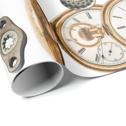 Steampunk heeft objecten Gears Pocket watch Skelet Cadeaupapier (Rol Hoek)