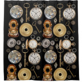 Steampunk heeft objecten Gears Pocket watch Skelet Douchegordijn (Voorkant)