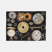 Steampunk heeft objecten Gears Pocket watch Skelet Fleece Deken (Voorkant (Horizontaal))