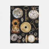 Steampunk heeft objecten Gears Pocket watch Skelet Fleece Deken (Voorkant)