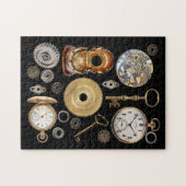 Steampunk heeft objecten Gears Pocket watch Skelet Legpuzzel (Horizontaal)