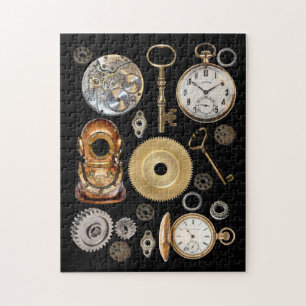 Steampunk heeft objecten Gears Pocket watch Skelet Legpuzzel
