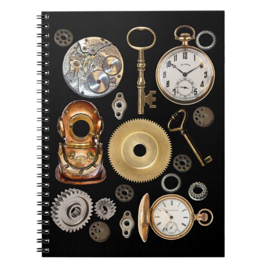 Steampunk heeft objecten Gears Pocket watch Skelet Notitieboek (Voorkant)