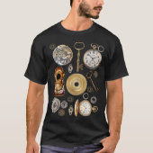 Steampunk heeft objecten Gears Pocket watch Skelet T-shirt (Voorkant)