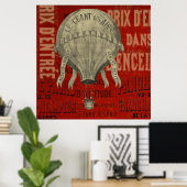 Steampunk Heet Lucht Ballonrit Grafische Lettertyp Poster (Thuiskantoor)